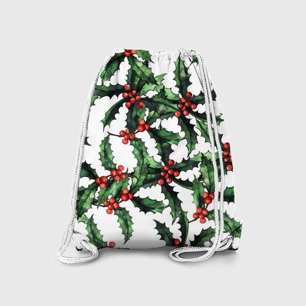 Рюкзак «Акварельный Рождественский паттерн »