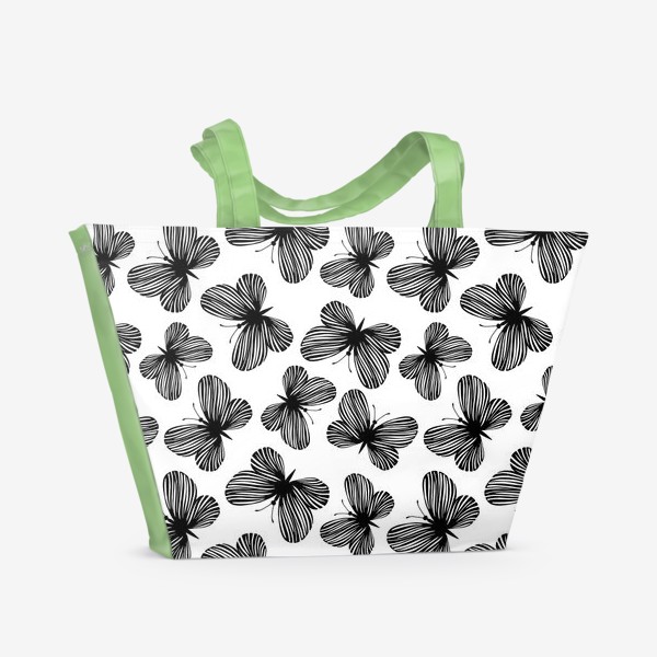 Пляжная сумка «Бабочки. Графика.»