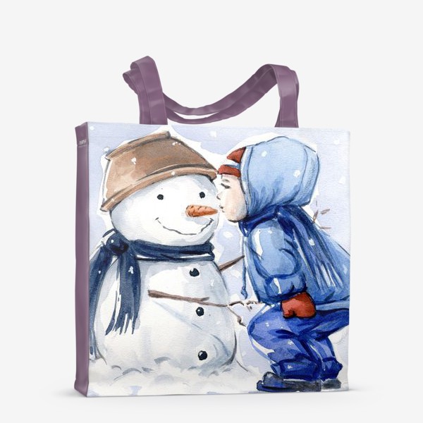 Сумка-шоппер «Снеговик и ребенок»