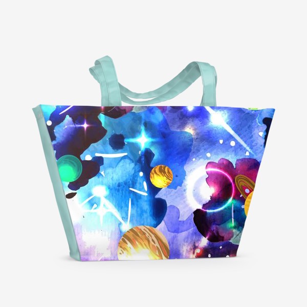 Пляжная сумка «акварельный космос»
