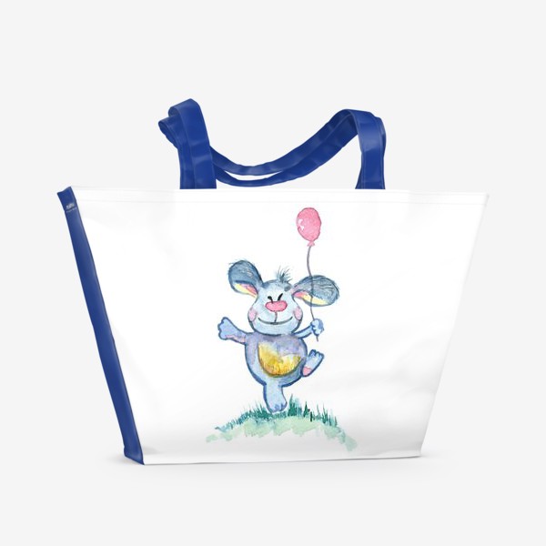 Пляжная сумка «Заяц с шариком»