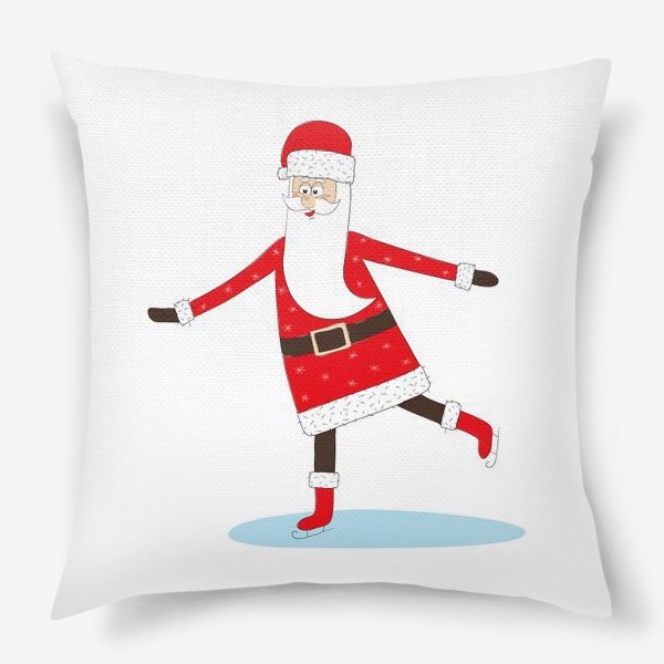 Подушка «Санта Клаус на коньках»
