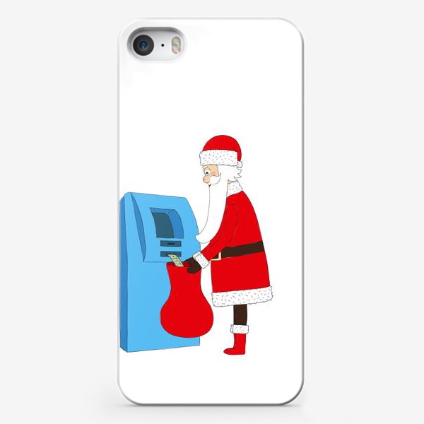 Чехол iPhone «Санта Клаус у банкомата»