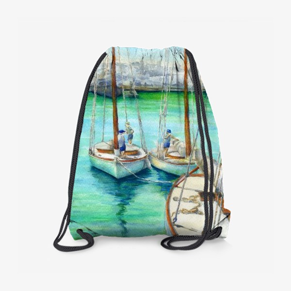 Рюкзак «Море, лодки.»