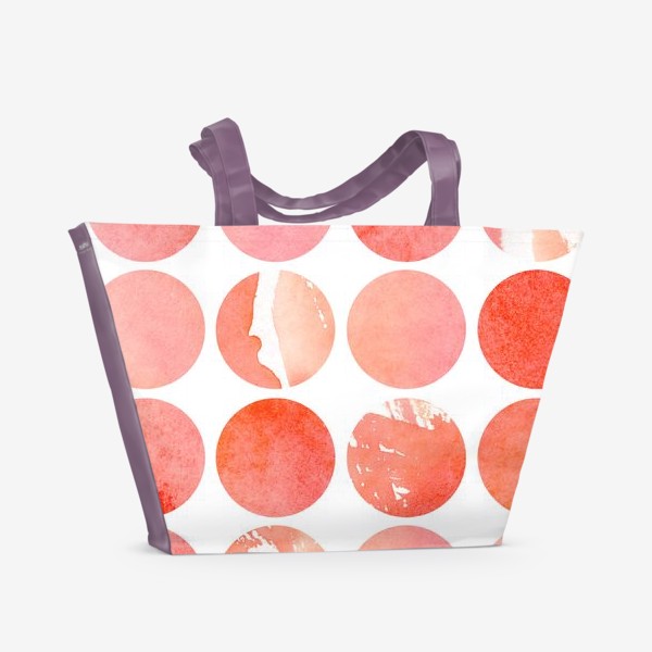 Пляжная сумка &laquo;Акварельный паттерн в розовых и коралловых тонах&raquo;
