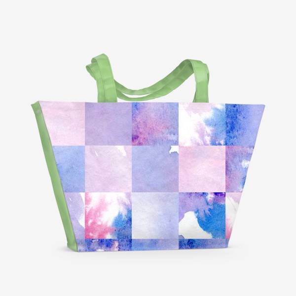 Пляжная сумка «Акварельная мозаика в сине-фиолетовых тонах»