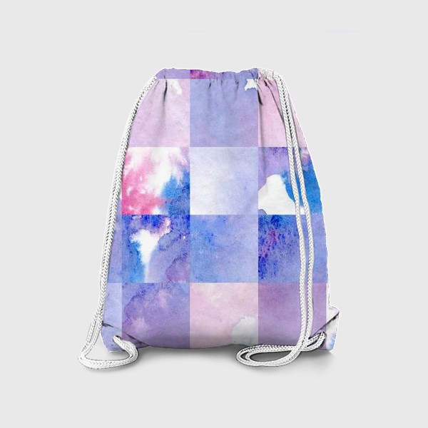 Рюкзак «Акварельная мозаика в сине-фиолетовых тонах»