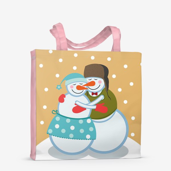 Сумка-шоппер «влюбленные снеговики»
