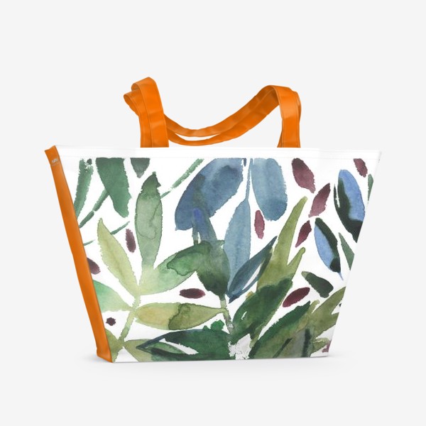 Пляжная сумка &laquo;Акварельные листья&raquo;