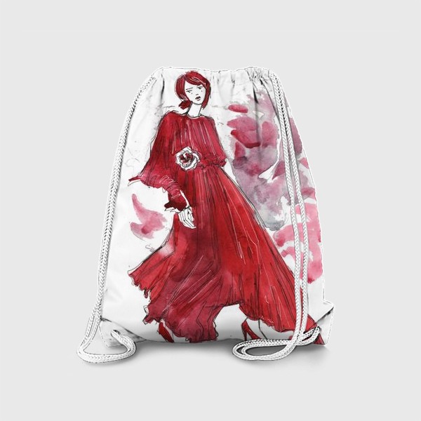 Рюкзак &laquo;Девушка в красном. Fashion illustration&raquo;