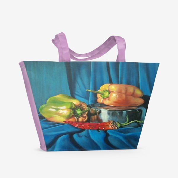 Пляжная сумка «Натюрморт с перцами.»