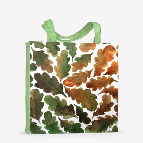 Сумка-шоппер «Дубовые листья акварель в осенних тонах»