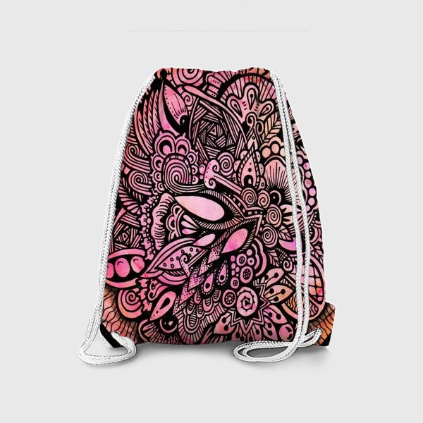 Рюкзак «Розовая мандала, ночные цветы»
