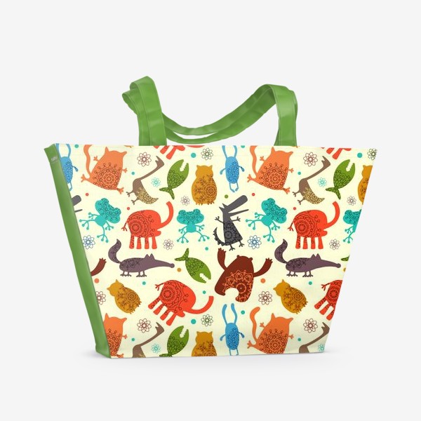 Пляжная сумка «Different animals. seamless pattern»