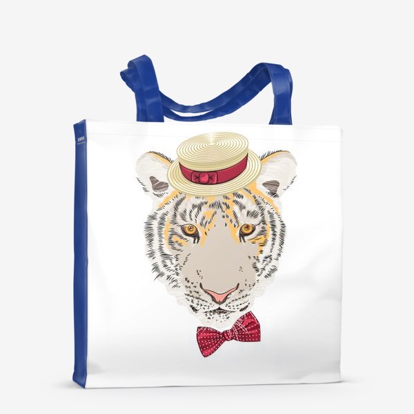 Сумка-шоппер «Тигр хипстер в шляпе»