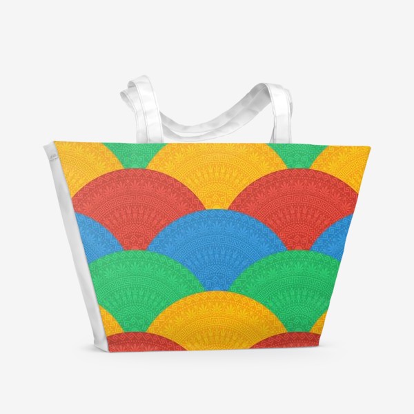 Пляжная сумка «Греческий веерообразный яркий орнамент»