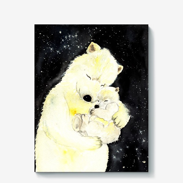 Холст «Мама-медведица и медвежонок»