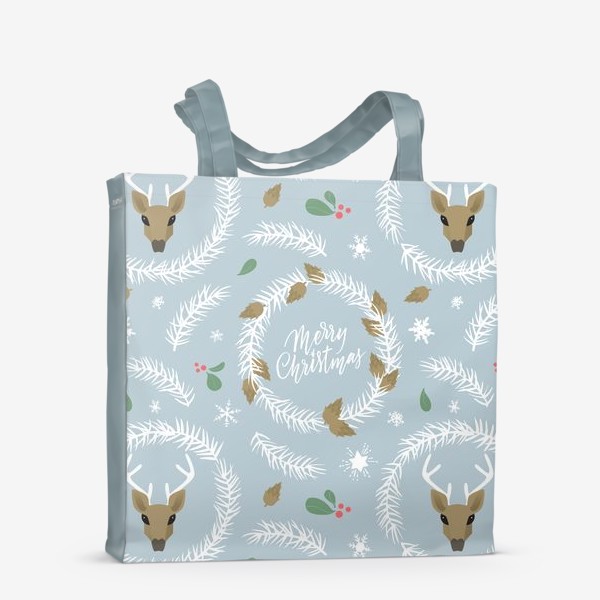 Сумка-шоппер «Рождественский паттерн с оленями»