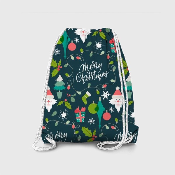 Рюкзак «Рождественский паттерн с праздничными атрибутами»
