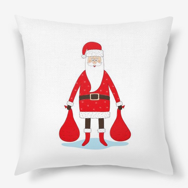 Подушка «Санта Клаус с мешками подарков»