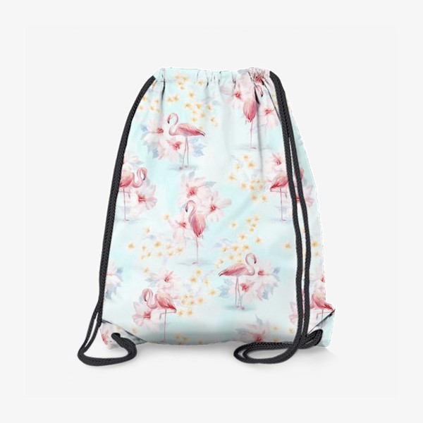 Рюкзак «Фламинго в тропических цветах»
