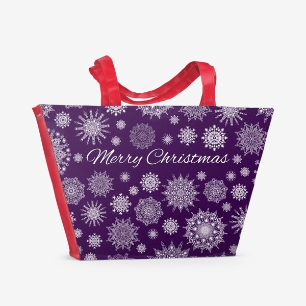 Пляжная сумка «Снежный узор к Рождеству»