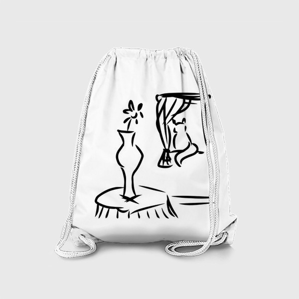 Рюкзак «Кот на окне, ваза на столе»