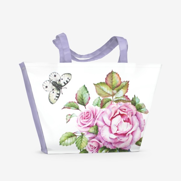 Пляжная сумка «Розы в вазе»