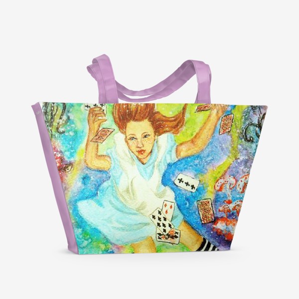 Пляжная сумка «Алиса в Зазеркалье»