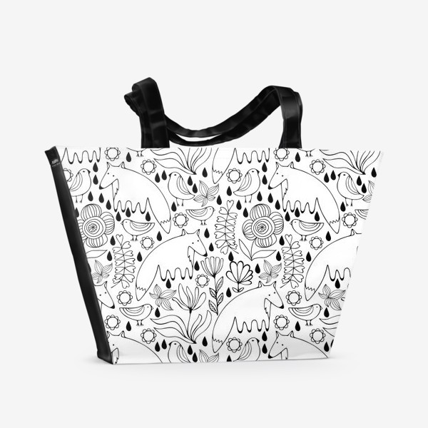 Пляжная сумка «Белые лисы»