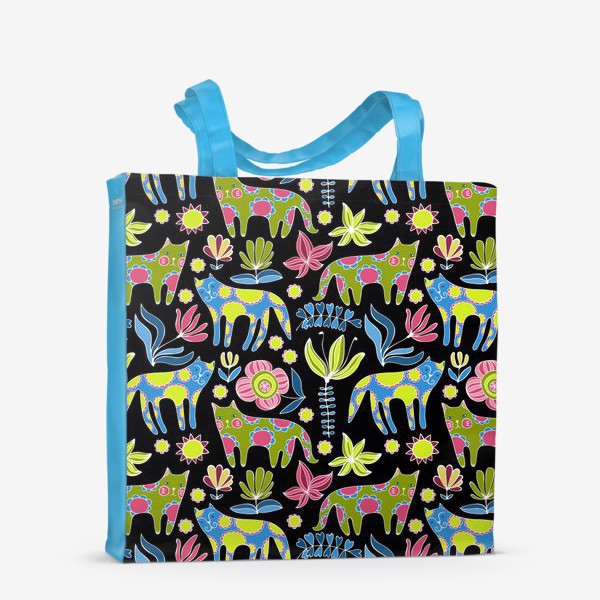 Сумка-шоппер «Милые котики в цветах»