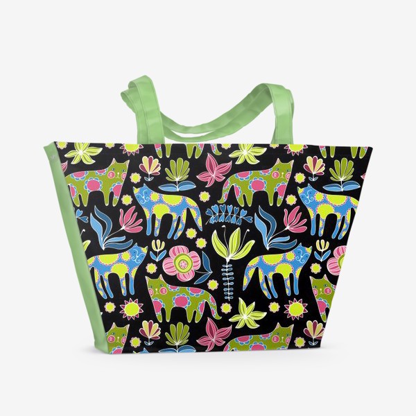 Пляжная сумка &laquo;Милые котики в цветах&raquo;