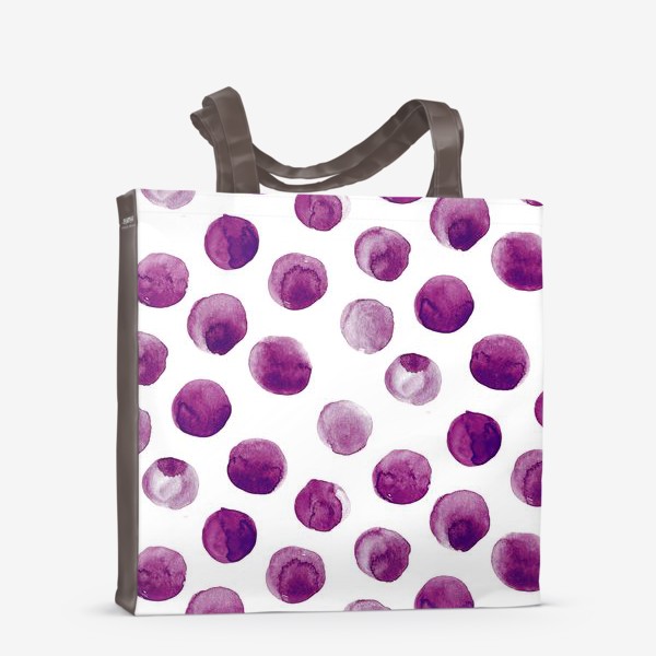 Сумка-шоппер «Фиолетовые акварельные круги, горошек акварель»