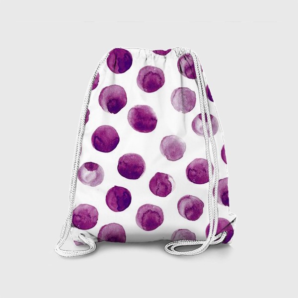 Рюкзак «Фиолетовые акварельные круги, горошек акварель»