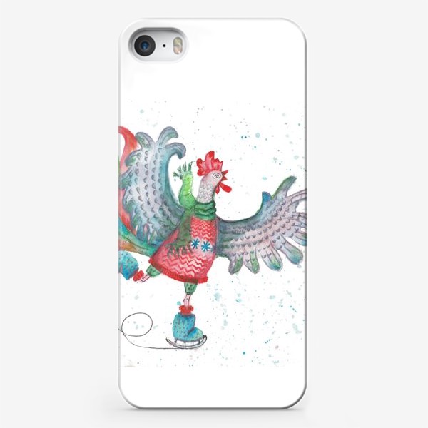 Чехол iPhone «Петух на коньках»