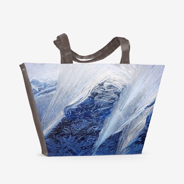 Пляжная сумка «Там, где спят бураны. Морозные узоры.»