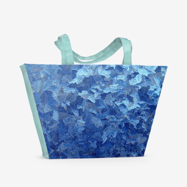 Пляжная сумка «Ледяная мозаика. Морозные узоры.»