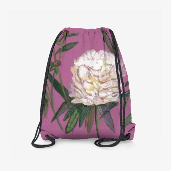 Рюкзак «Акварельные пионы на розовом фоне»