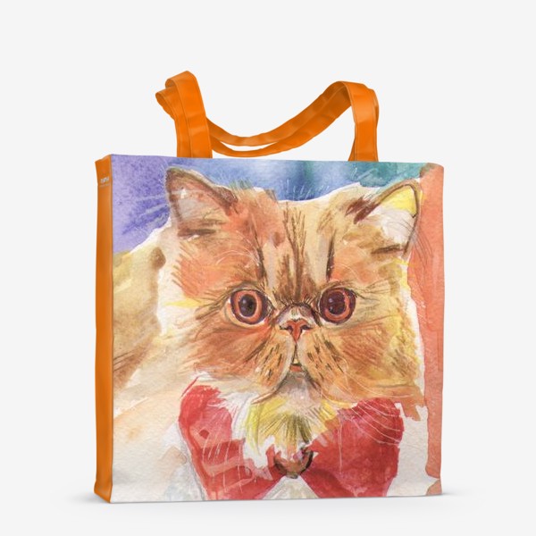 Сумка-шоппер «Персидский кот в красной бабочке»