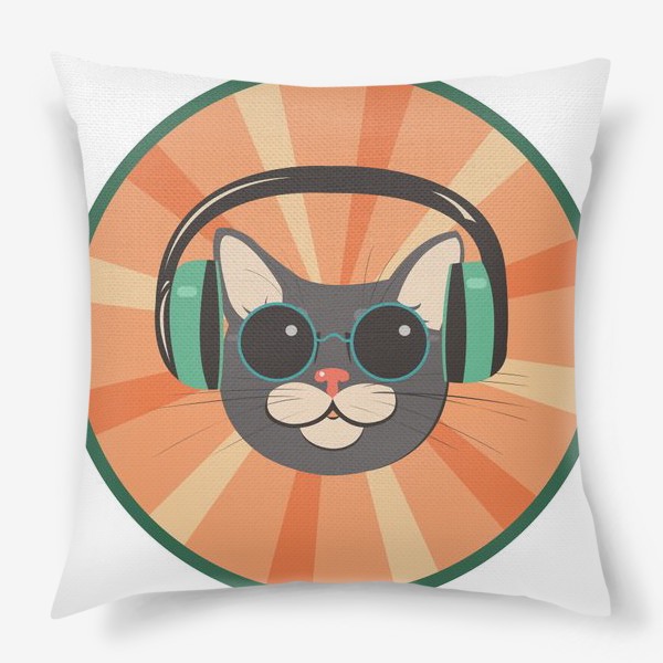 Подушка «musical retro cat»