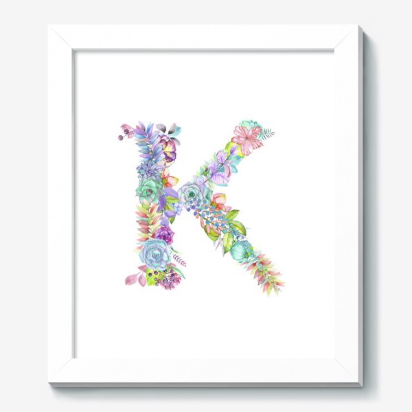 Картина «Акварельно-цветочная "K"»
