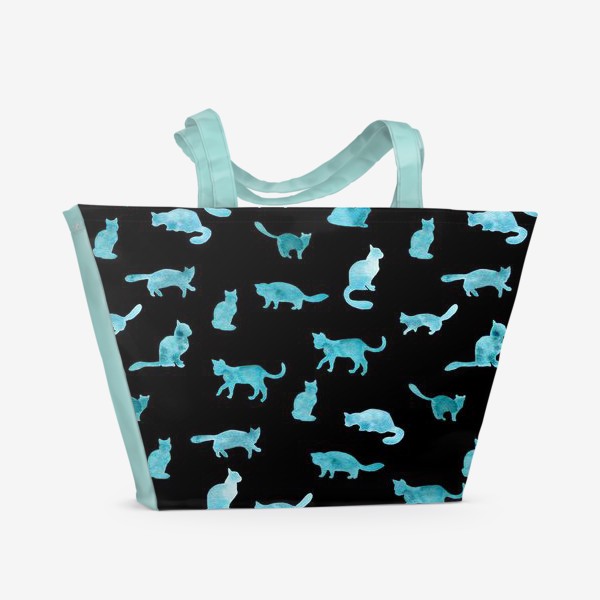 Пляжная сумка &laquo;Turquoise cats&raquo;