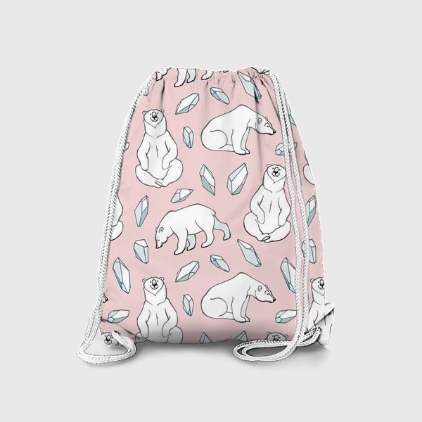 Рюкзак «Белые мишки на розовом»