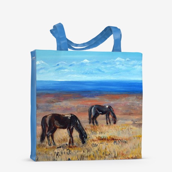 Сумка-шоппер «Лошадки в Киргизии»