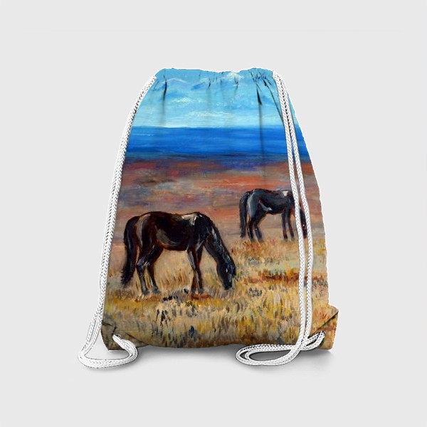 Рюкзак «Лошадки в Киргизии»