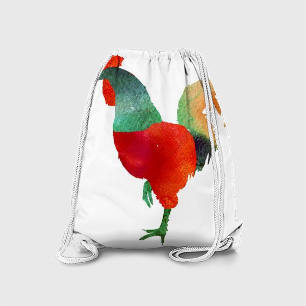 Рюкзак «Акварельная иллюстрация Петух, символ 2017 года Hand drawn watercolor rooster»