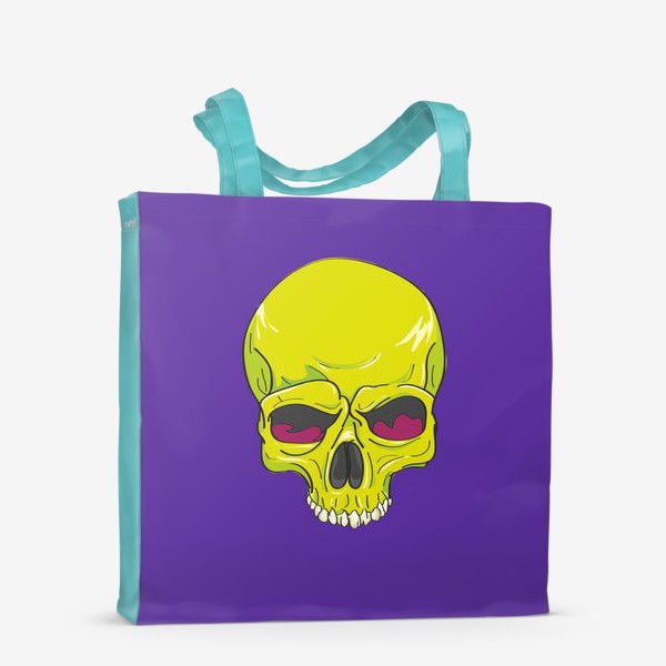 Сумка-шоппер «череп на фиолетовом»