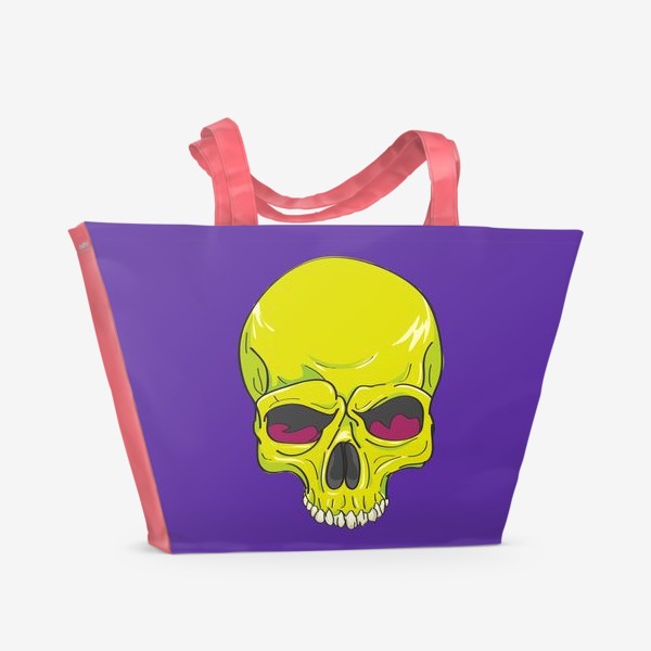 Пляжная сумка «череп на фиолетовом»