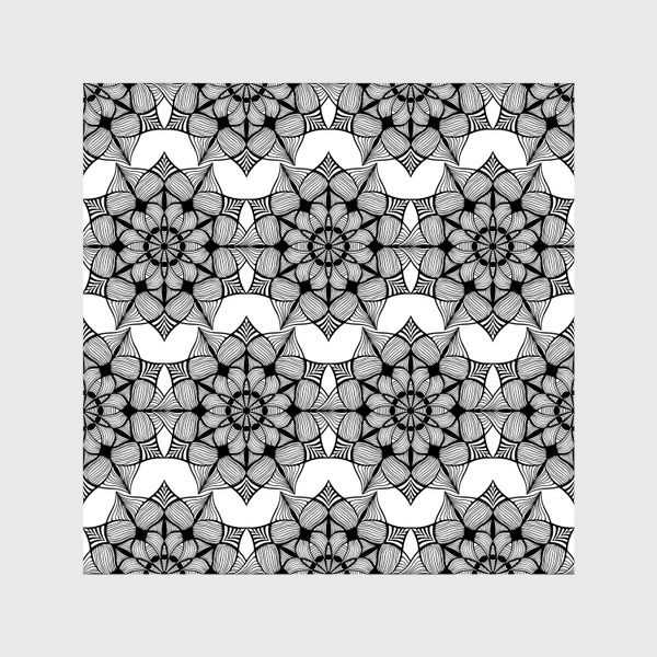 Шторы «Черно-белая текстура в мандалы»