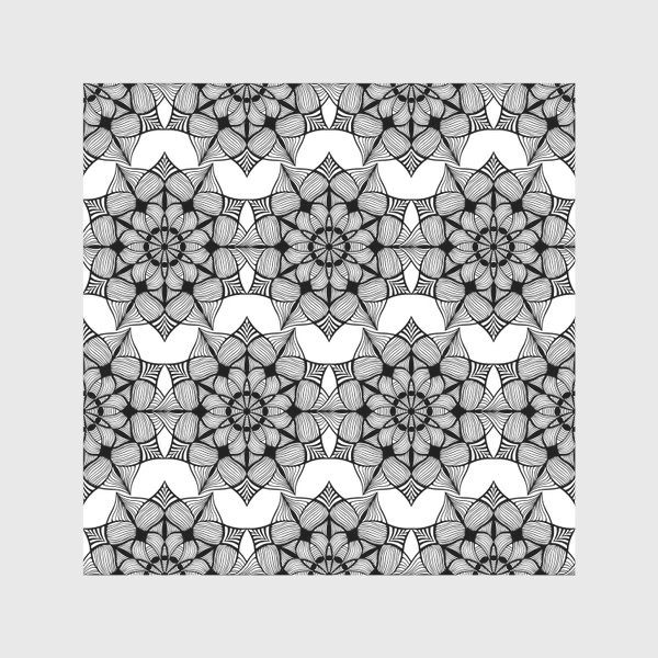 Скатерть «Черно-белая текстура в мандалы»